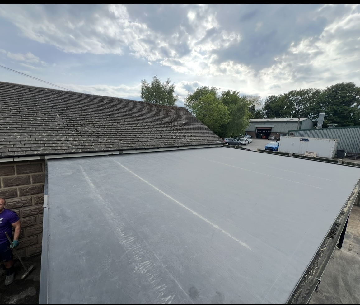 Flat roof installation — First Choice Roofing project